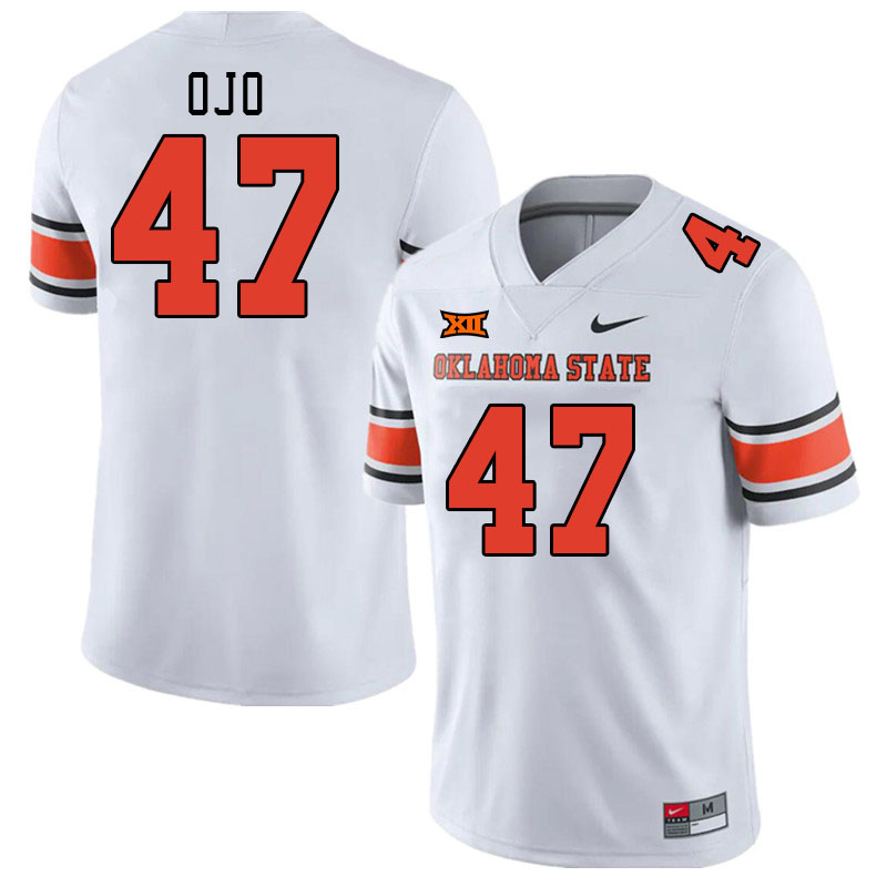 Men #47 Patrick Ojo Oklahoma State Cowboys College Football Jerseys Stitched-White - Click Image to Close